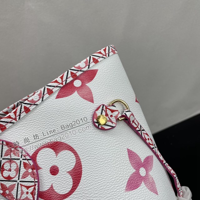 Lv路易威登2023專櫃新款Neverfull中號手袋 LV淡雅帆布描繪購物袋 M22978 M22979 M22980 ydh5095